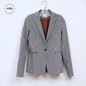 Valentina Shah Gingham Blazer Black White Women 2‎